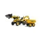 Детский трактор Falk 2086W Komatsu с педалями, прицепом и ковшами желтый