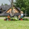 Детский трактор на педалях Falk 2040AM CLAAS ARION с прицепом и ковшом зеленый
