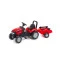 Детский трактор на педалях Falk 961B CASE IH с прицепом и ковшом красный