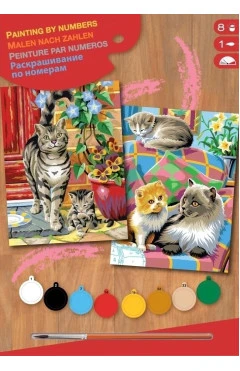 Sequin Art набір для творчості PAINTING BY NUMBERS JUNIOR-PAIRS коти, арт. SA0213