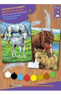 Sequin Art набор для творчества PAINTING BY NUMBERS JUNIOR-PAIRS кони, арт. SA0215