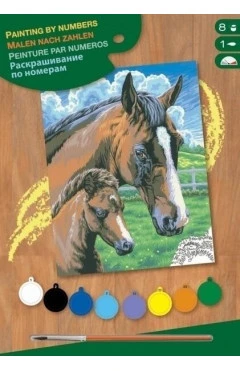 Sequin Art Набор для творчества PAINTING BY NUMBERS JUNIOR Лошадь и жеребенок, арт. SA0030
