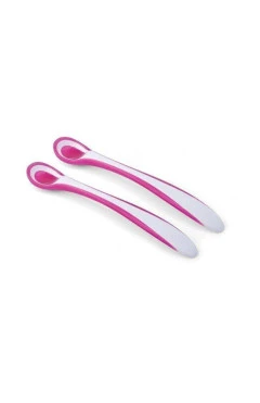 Nuvita Набор ложечек с термоиндикатором Easy Eating 6м+ 2 шт. (розовая), арт. NV8485Pink