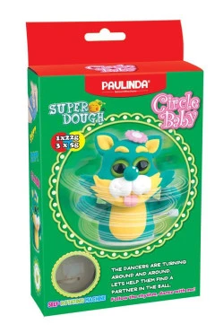 PAULINDA Масса для лепки Super Dough Circle Baby Кот заводной механизм (зеленый)