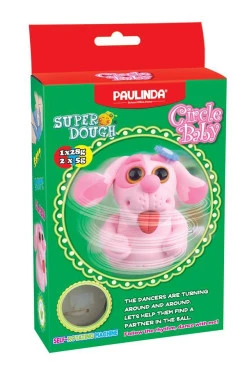 PAULINDA Маса для ліплення Super Dough Circle Baby Собака заводний механізм (рожевий)