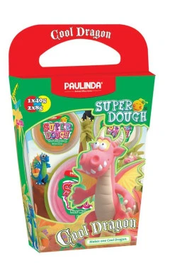 PAULINDA Маса для ліплення Super Dough Cool Dragon Дракон (рожевий)