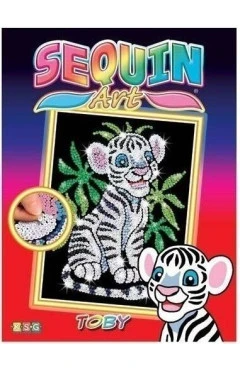 Sequin Art набор для творчества red белый тигр Тоби, арт. SA0906