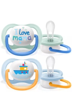 Avent Пустышка ортодонтическая ultra air I love для мальчиков 0-6 мес 2шт, арт. SCF080/01