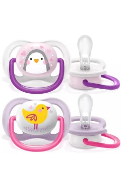 Avent пустушка ортодонтична ultra air animal для дівчаток 0-6 міс 2 шт, арт. SCF080/06