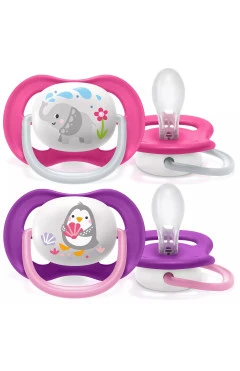 Avent пустушка ортодонтична Ultra Air Animal для дівчаток 6-18 міс 2шт, арт. SCF080/08