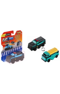 Flip Cars Машинка-трансформер 2 в 1 полицейский внедорожник и автоцистерна, арт. EU463875-08