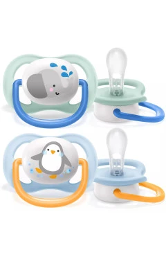 Avent Пустишка ортодонтична Ultra Air Animal для хлопчиків 0-6 міс 2 шт SCF080/05