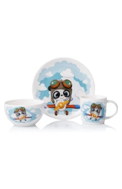 ARDESTO Набор детской посуды Panda pilot 3 пр. фарфор, арт. AR3451PS