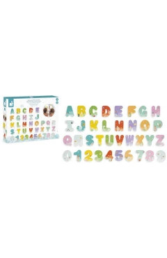 Janod Набор для купания цифры и буквы (англ. алфавит) 36 эл, арт. J04709