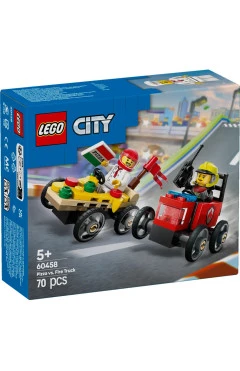 Конструктор LEGO City «піца-авто проти пожежної машини» набір перегонів, арт. 60458