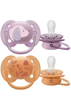 Пустышка Avent Ultra Soft, 6-18 мес., дизайн для девушек, 2 шт.