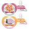 Пустышка Avent Ultra Air, 6-18 мес., 2 шт, дизайн для девушек, арт. SCF080/27