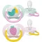 Пустышка Avent Ultra Air, 0-6 мес., 2 шт, дизайн для девушек, арт. SCF080/24