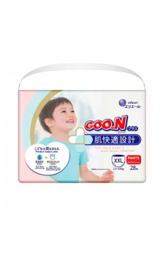Трусики-подгузники GOO.N Plus для детей 13-25 кг (размер ХXL, унисекс, 28 шт)