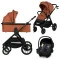 Универсальная коляска 3 в 1 Lionelo LAYLA 3IN1 brown rust
