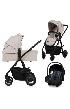 Коляска универсальная 3 в 1 Lionelo AMBER PLUS 3IN1 beige sand