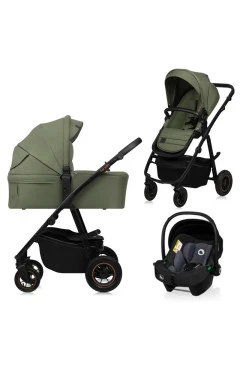 Коляска универсальная 3 в 1 Lionelo AMBER PLUS 3IN1 green forest