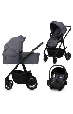 Коляска універсальна 3 в 1 Lionelo AMBER PLUS 3IN1 grey graphite