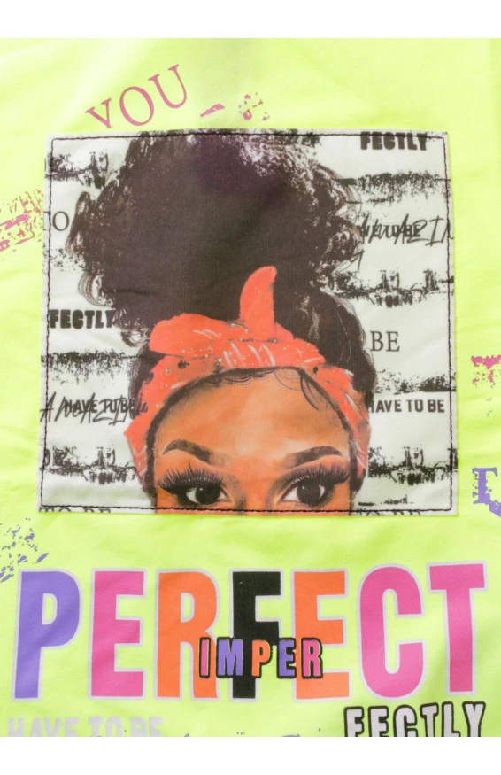 Футболка з довгим рукавом, для девочек, неон-салатовий, 931649