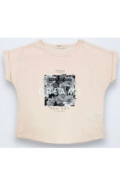 Футболка oversize для девочек персиковая, арт. 951013