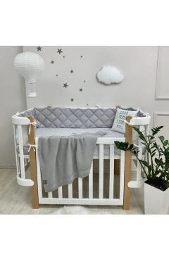 Бортики стеганые Монако серый, арт. 079452