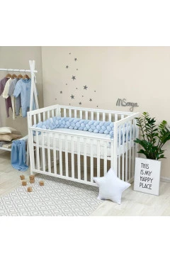 Бортик коса голубой 4 плетения, стандарт, овал, арт. 073607
