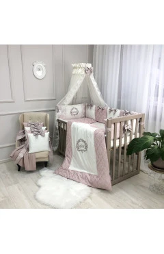 Комплект постельного белья для новорожденного Elegance роза, стандарт\овал