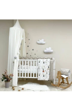 Комплект постельного белья Baby Mix Зайцы на стремянке бежевый для новорожденных стандарт, арт. 029189