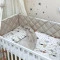 Комплект постельного белья Baby Mix Зайцы на стремянке бежевый для новорожденных стандарт, арт. 029189