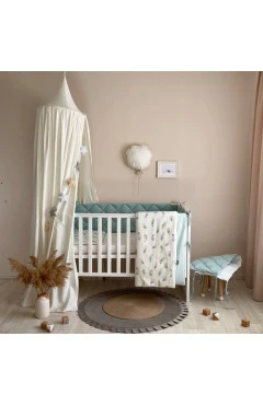Комплект постельного белья Baby Mix Перо мятое мятный для новорожденного стандарт, арт. 0291405