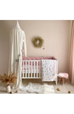 Комплект постельного белья Baby Mix Перо пудра для новорожденного стандарт, арт. 0291404
