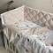 Комплект постельного белья Baby Mix Зайцы на стремянке бежевый для новорожденных стандарт, арт. 029189
