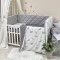 Комплект постельного белья Baby Mix Облака серые с луной для новорожденных серый стандарт, арт. 0291487