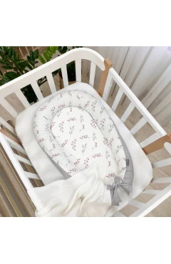 Кокон Baby Design Веточки котики пудра, арт. 5019754