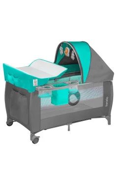 Кроватка-манеж Lionelo SVEN PLUS turquoise / grey, арт. 21201477