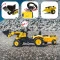Детский трактор на педалях с прицепом, передним ковшом Falk 2076M Komatsu yellow