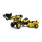 Детский трактор на педалях с прицепом, передним ковшом Falk 2076M Komatsu yellow