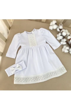 Платье BetiS "Арина-2" длинный рукав белый/экралю интерлок 27689002, арт. 25096