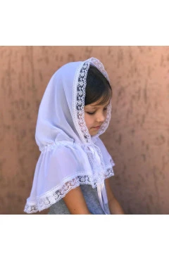 Палантин дитячий BetiS "Чарівна світлинка" білий шифон 27685630 60*90 см, арт. 21626