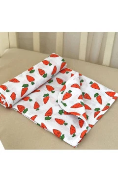 Одеяло BetiS "Морковка" двойное белый/оранжевый муслин 27688043 78*90 см, арт. 24112