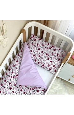 Заменяемое постельное белье Baby Mix лиловые цветы, арт. 0391601