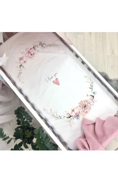 Простынь детская с принтом Heart and Flovers, арт. 1780412