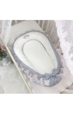 Кокон для дівчинки з мереживом, пудра, арт. 506079