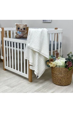 Плед в'язаний Wellsoft Коса білий, арт. 825232