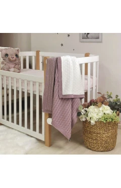 Плед вязаный Wellsoft Коса сухая роза, арт. 8252592